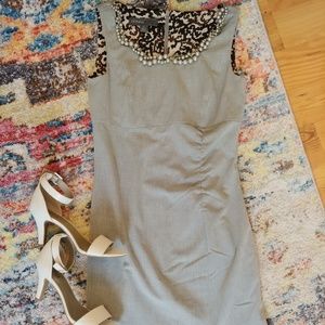 4P Donna Ricco gray dress with bling